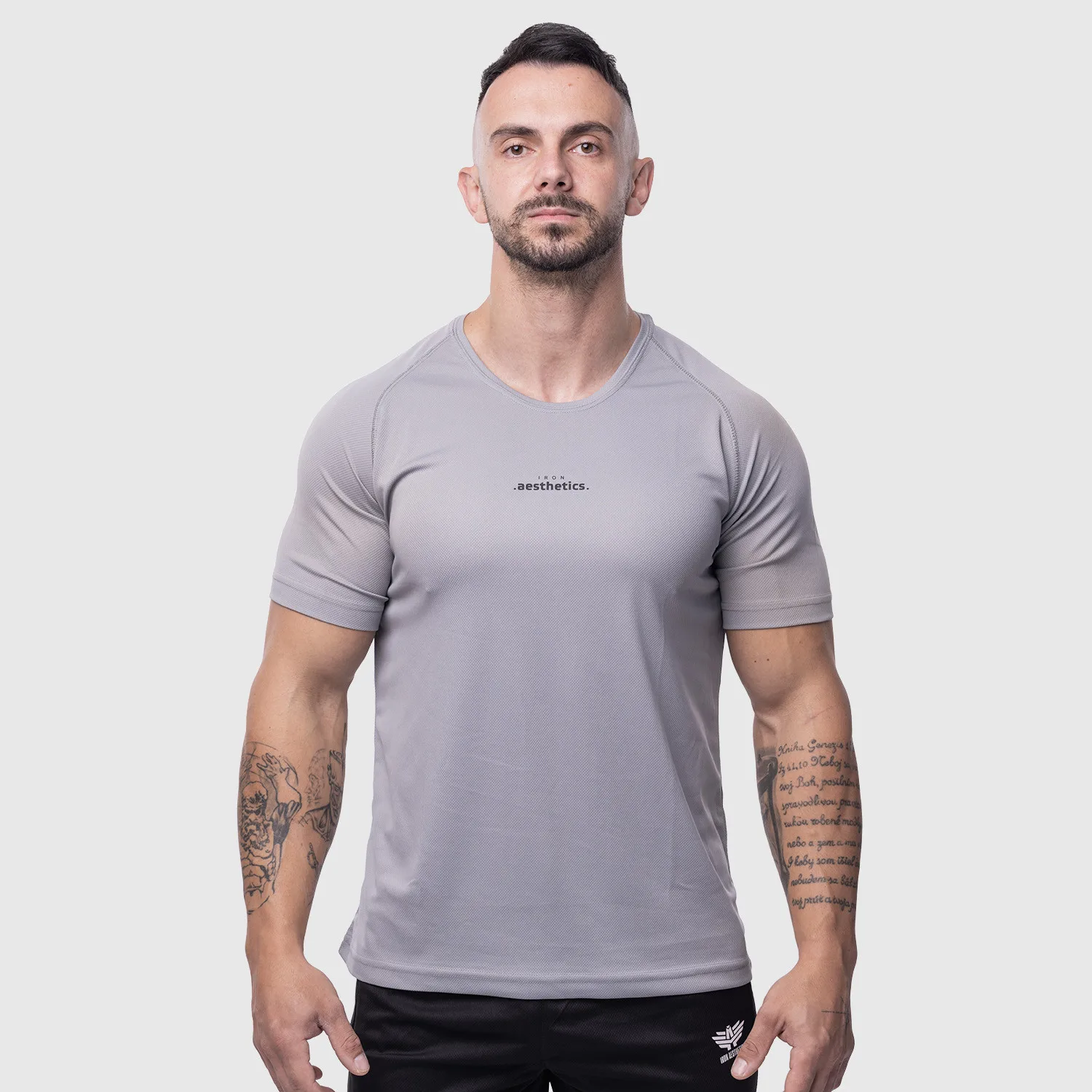 Tricou sport bărbați Iron Aesthetics Training, gri-1