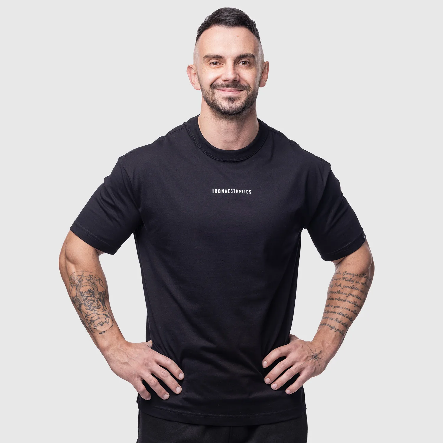 Tricou oversize Iron Aesthetics Vibe Tee, negru-1