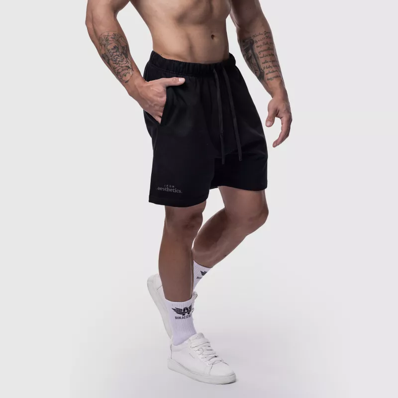 Șorturi din bumbac bărbați Iron Aesthetics Ambition, negre-6