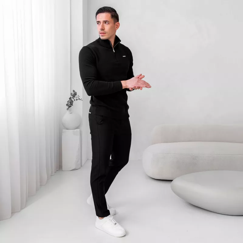 Pantaloni stretch Iron Aesthetics Classy, negri-11