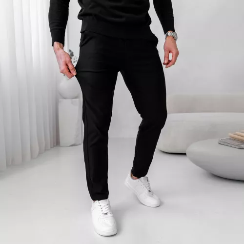 Pantaloni stretch Iron Aesthetics Classy, negri