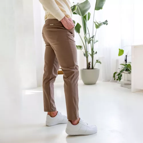 Pantaloni stretch Iron Aesthetics Classy, maro