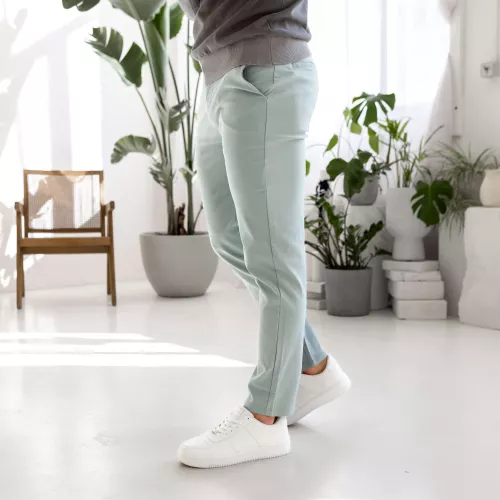 Pantaloni stretch Iron Aesthetics Classy, verzi
