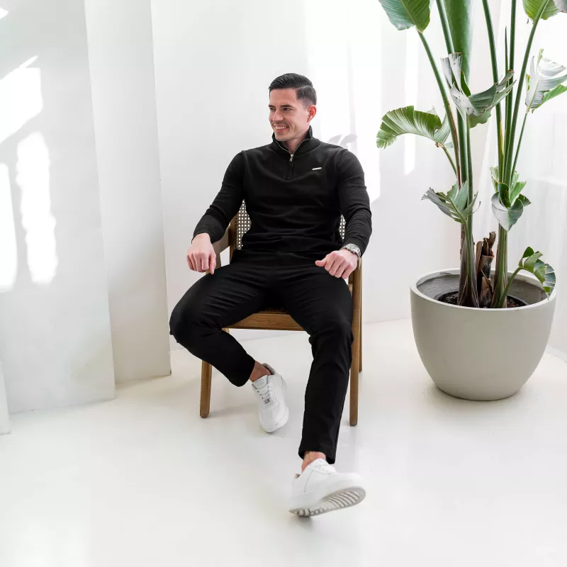 Pulover cu fermoar Iron Aesthetics Tomas, negru-9