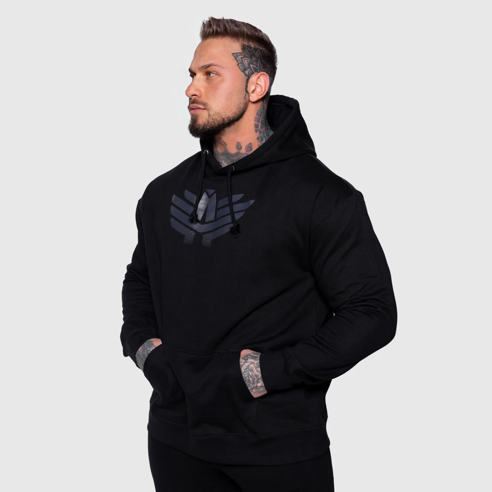 Hanorac cu glugă bărbați Iron Aesthetics Apex, negru-1