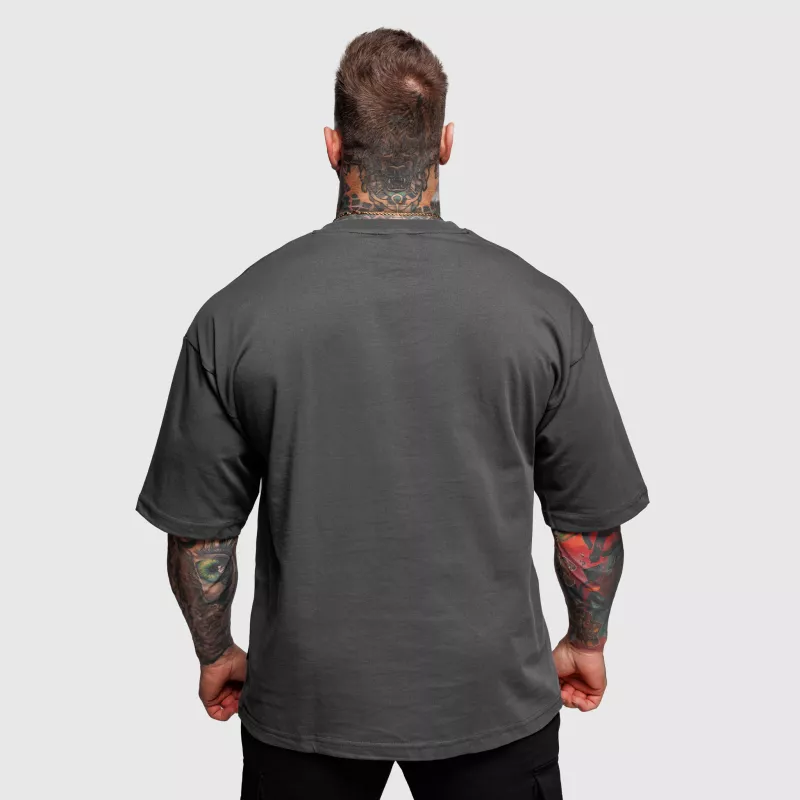Tricou oversize Iron Aesthetics Major, gri-4