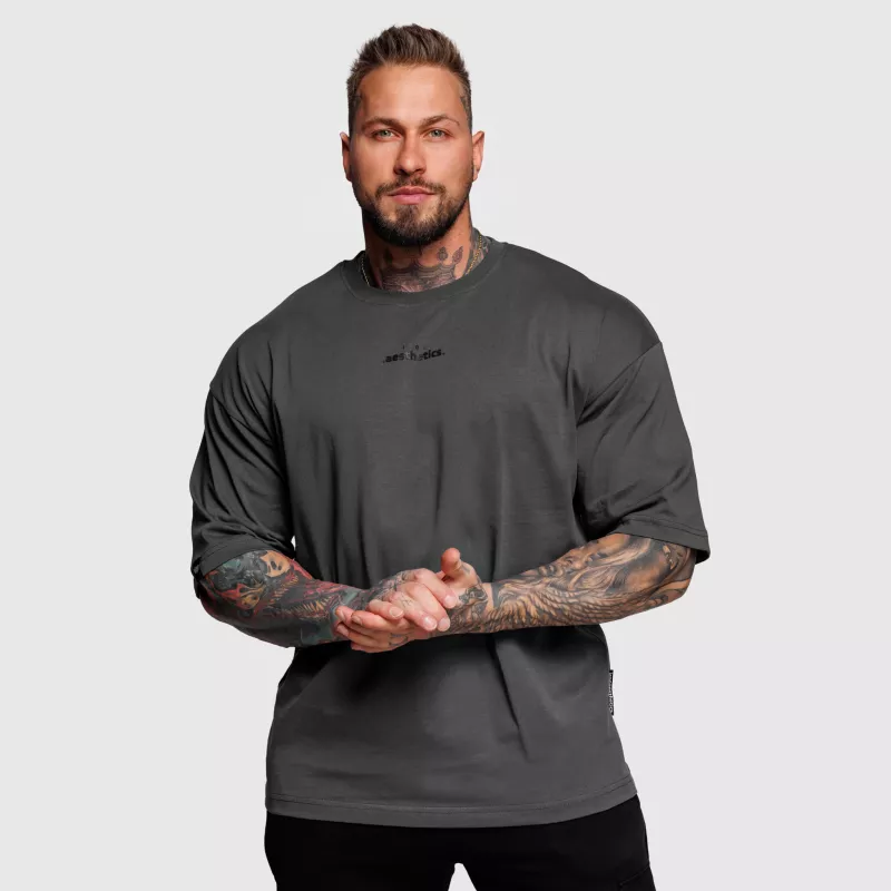 Tricou oversize Iron Aesthetics Major, gri-3