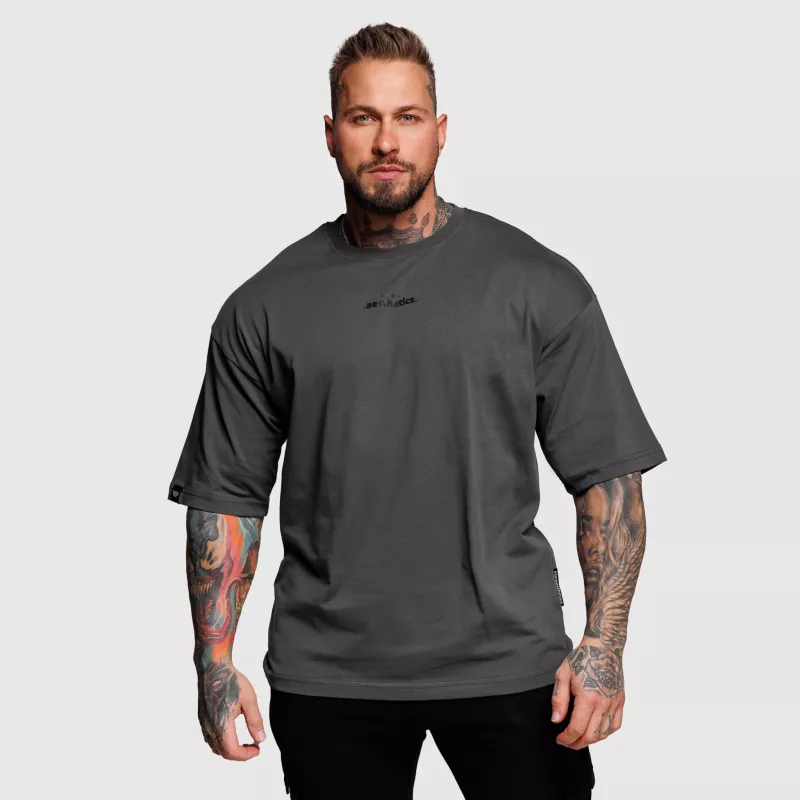 Tricou oversize Iron Aesthetics Major, gri-1