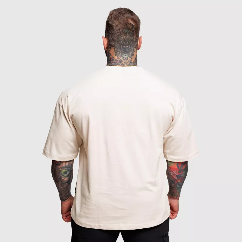 Tricou oversize Iron Aesthetics Major, bej-4