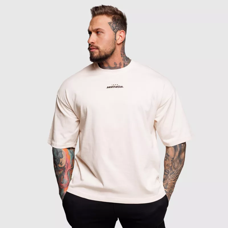 Tricou oversize Iron Aesthetics Major, bej-3