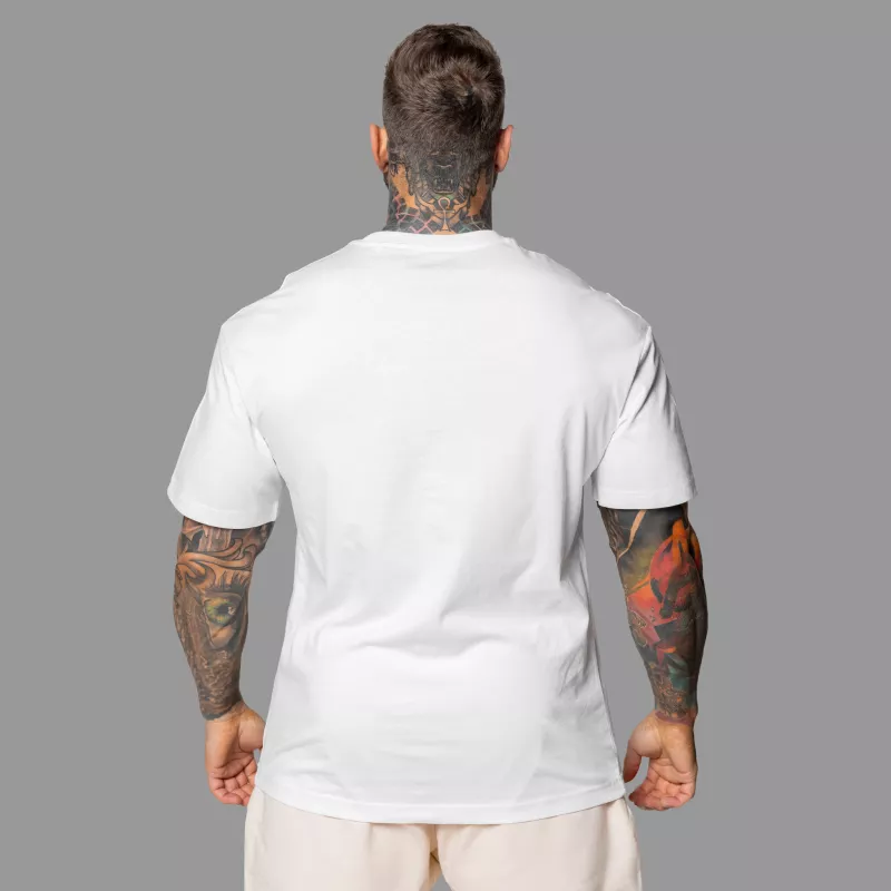 Tricou Oversized Iron Aesthetics 3D, alb-4