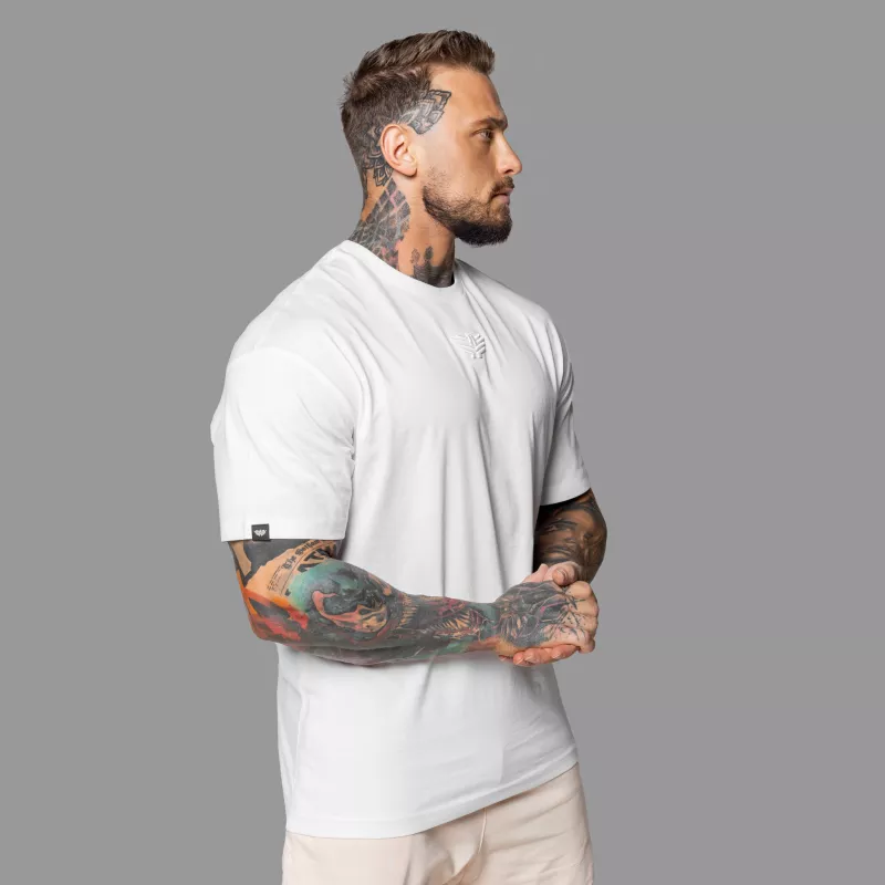 Tricou Oversized Iron Aesthetics 3D, alb-5