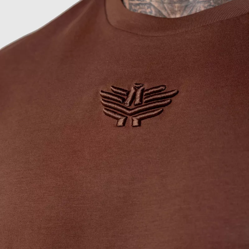 Tricou Oversized Iron Aesthetics 3D, maro-2