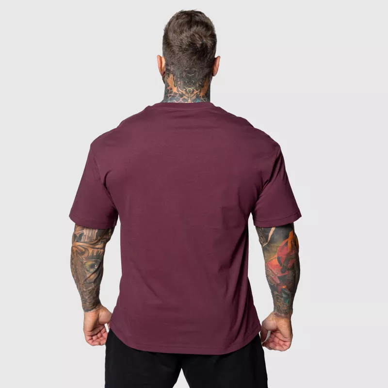Tricou Oversized Iron Aesthetics 3D, vișiniu-4