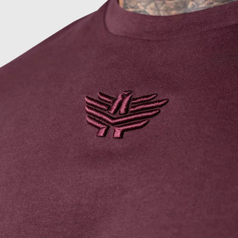 Tricou Oversized Iron Aesthetics 3D, vișiniu-2