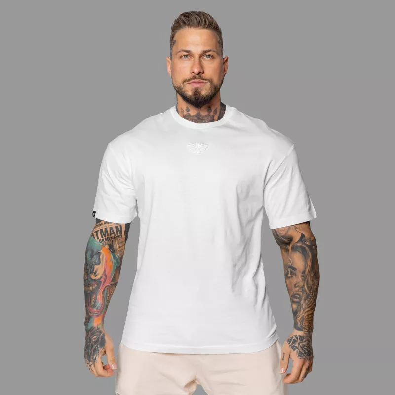 Tricou Oversized Iron Aesthetics 3D, alb-1