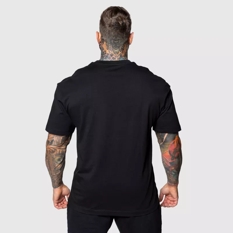 Tricou Oversized Iron Aesthetics 3D, negru-3
