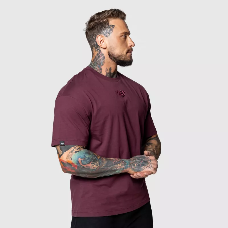 Tricou Oversized Iron Aesthetics 3D, vișiniu-5