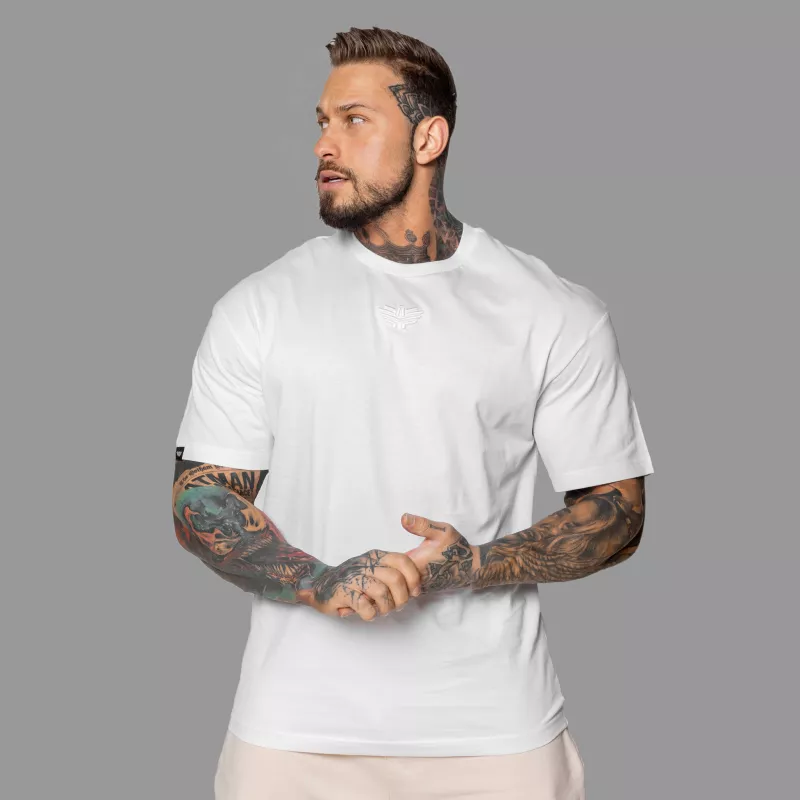 Tricou Oversized Iron Aesthetics 3D, alb-3