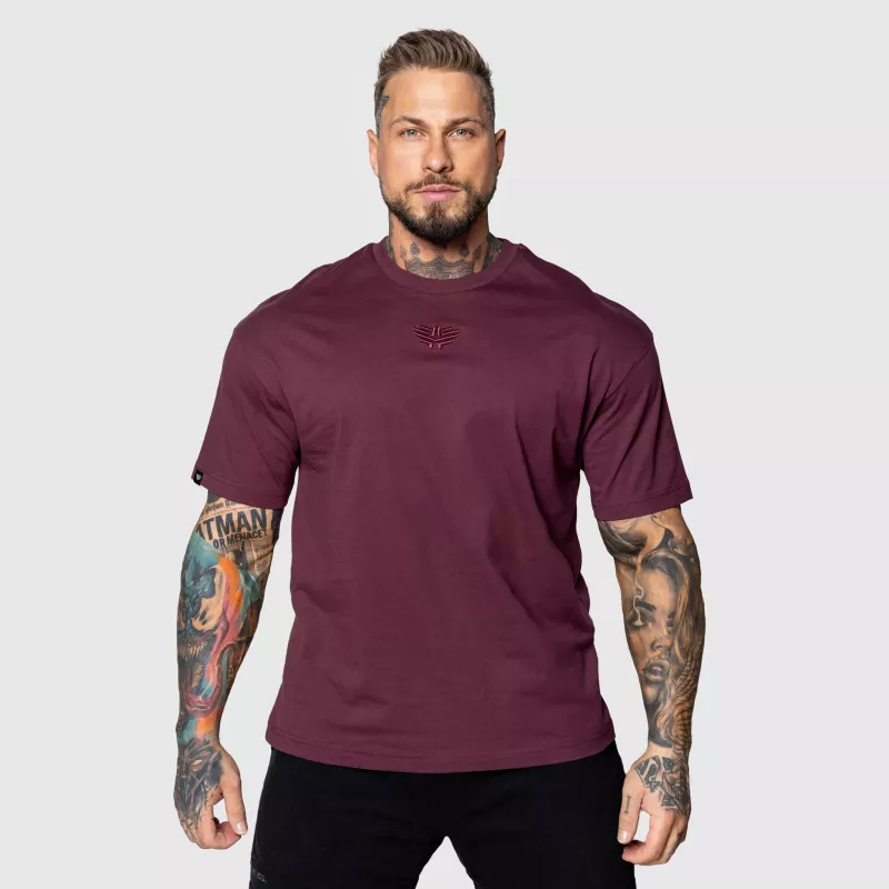 Tricou Oversized Iron Aesthetics 3D, vișiniu-1