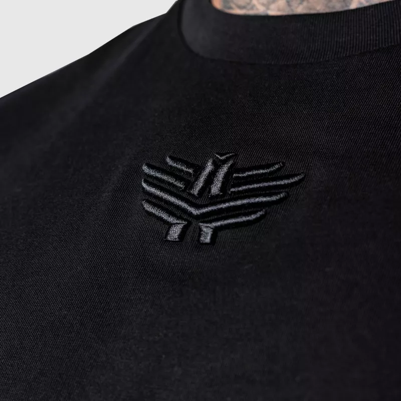 Tricou Oversized Iron Aesthetics 3D, negru-6