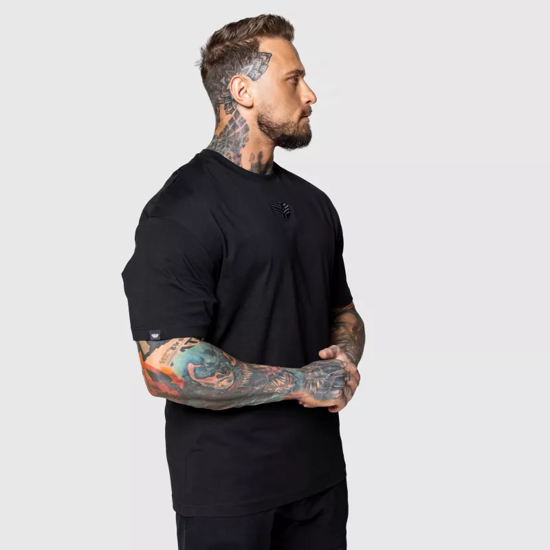 Tricou Oversized Iron Aesthetics 3D, negru-4
