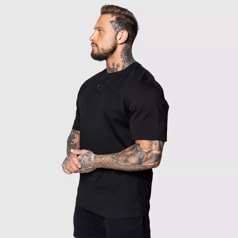 Tricou Oversized Iron Aesthetics 3D, negru-5
