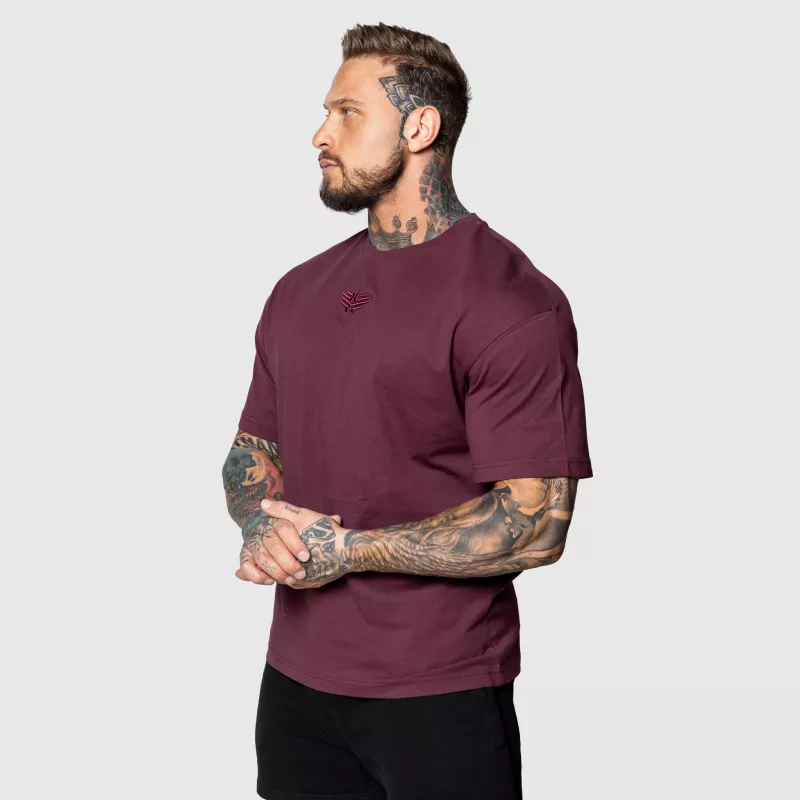 Tricou Oversized Iron Aesthetics 3D, vișiniu-6