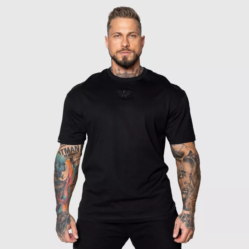 Tricou Oversized Iron Aesthetics 3D, negru-1