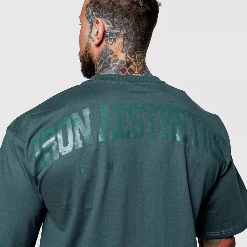 Tricou oversize Iron Aesthetics College, verde-6
