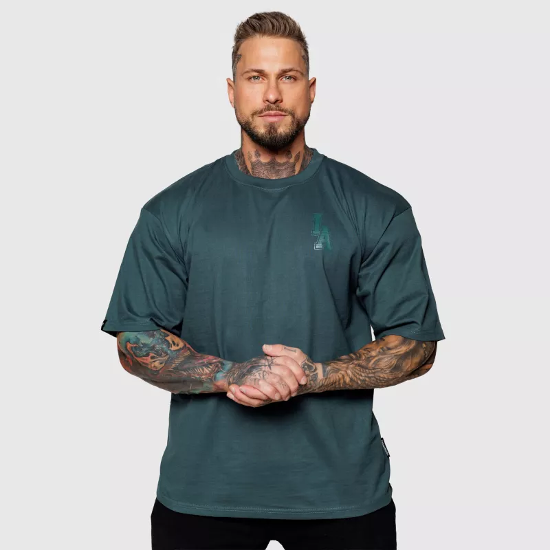 Tricou oversize Iron Aesthetics College, verde-2