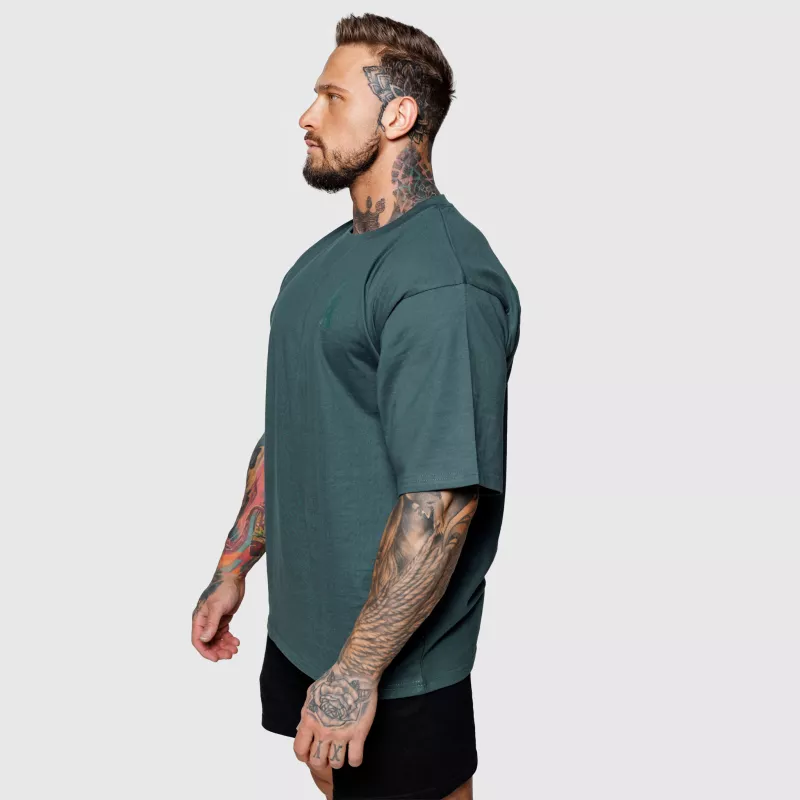 Tricou oversize Iron Aesthetics College, verde-5