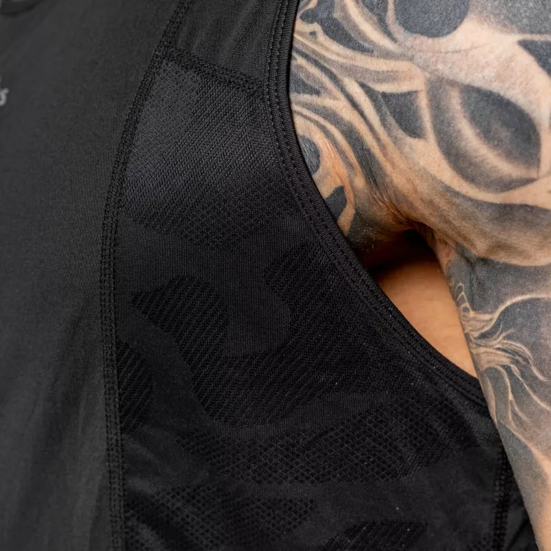 Maiou funcțional bărbați Iron Aesthetics Camo Mesh, negru-3