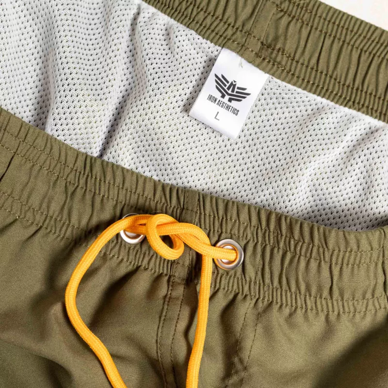 Șorturi baie bărbați Iron Aesthetics Beach Mode, verzi-6