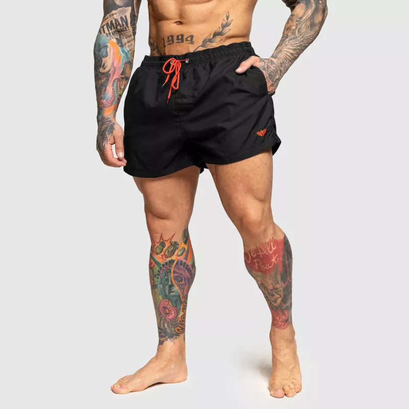 Șorturi baie pentru bărbați Iron Aesthetics Beach Mode, negre-1