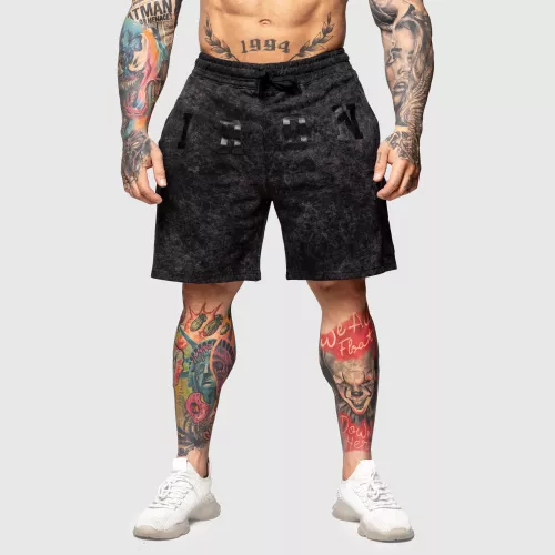 Pantaloni scurți de trening College, washed black