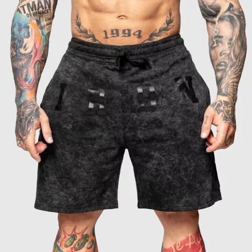 Pantaloni scurți de trening College, washed black