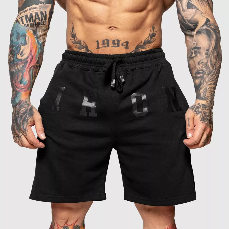 Pantaloni scurți de trening Iron Aesthetics College, negri-2