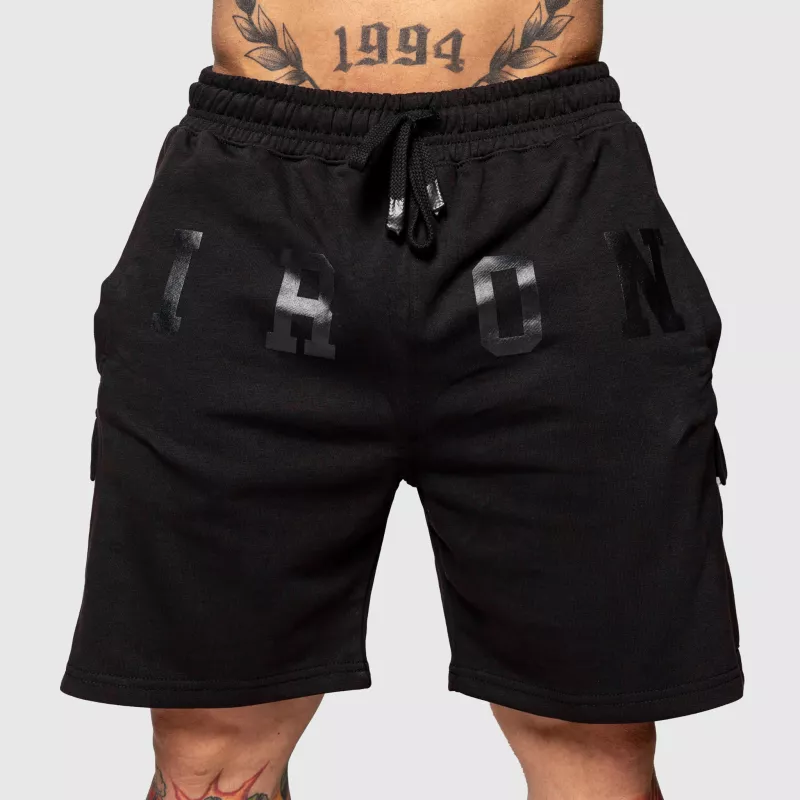Pantaloni scurți de trening Iron Aesthetics College, negri-5