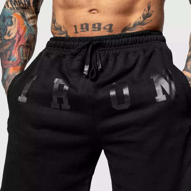 Pantaloni scurți de trening Iron Aesthetics College, negri-7