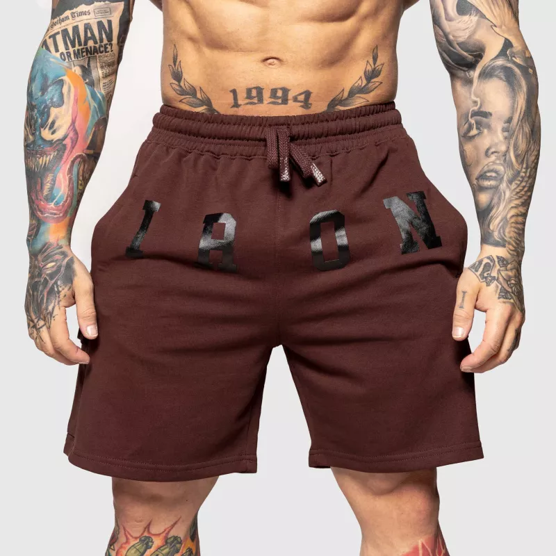 Pantaloni scurți de trening Iron Aesthetics College, maro-6