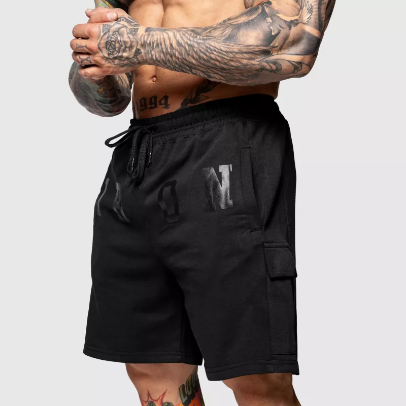 Pantaloni scurți de trening Iron Aesthetics College, negri-4
