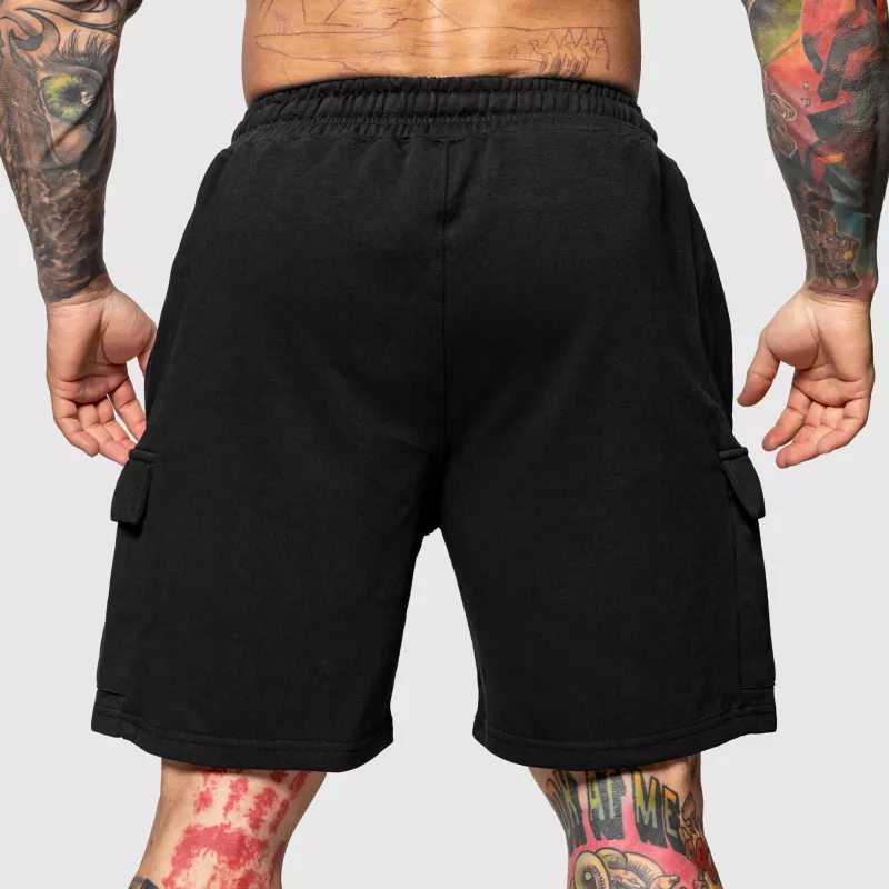 Pantaloni scurți de trening Iron Aesthetics College, negri-3