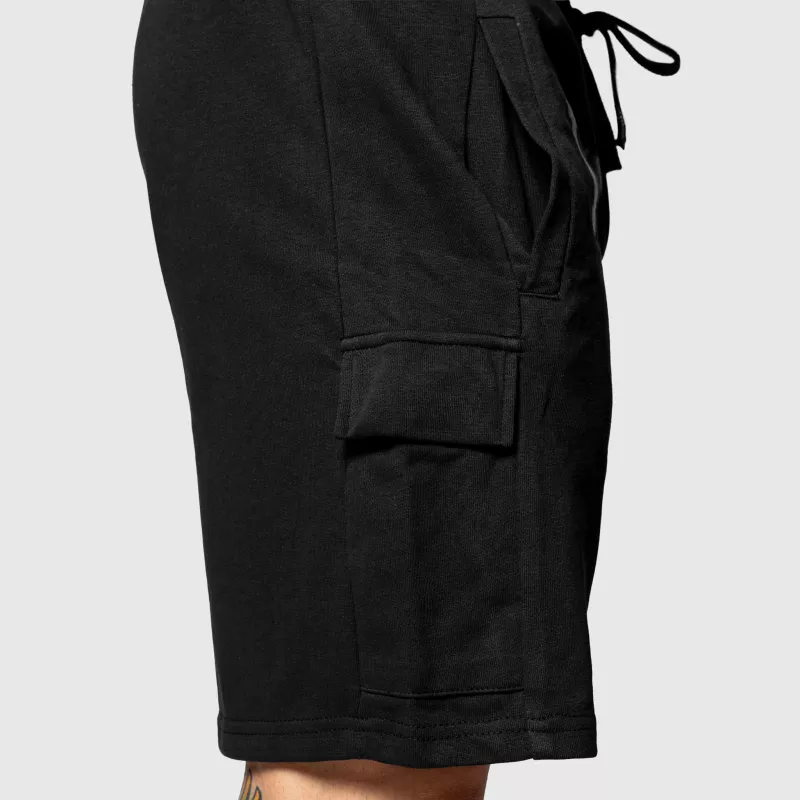 Pantaloni scurți de trening Iron Aesthetics College, negri-6