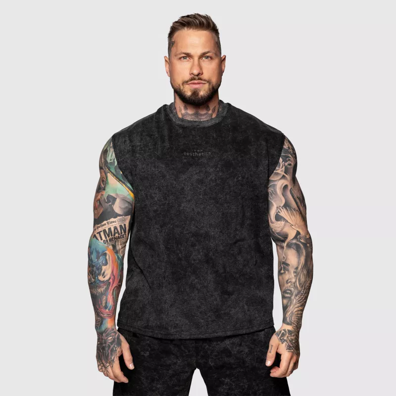 Maiou Iron Aesthetics Muscle Tee, washed black-1