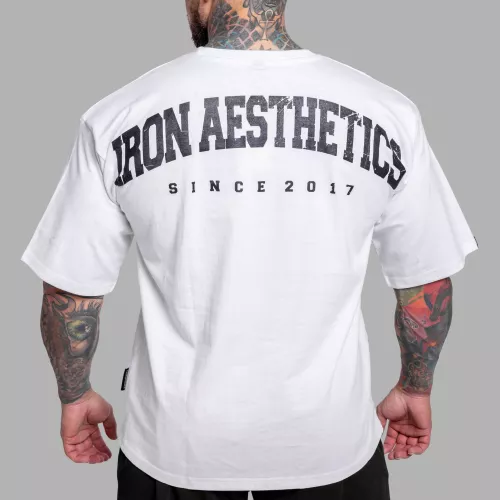 Tricou oversize Iron Aesthetics College, alb