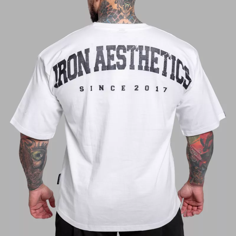 Tricou oversize Iron Aesthetics College, alb-1