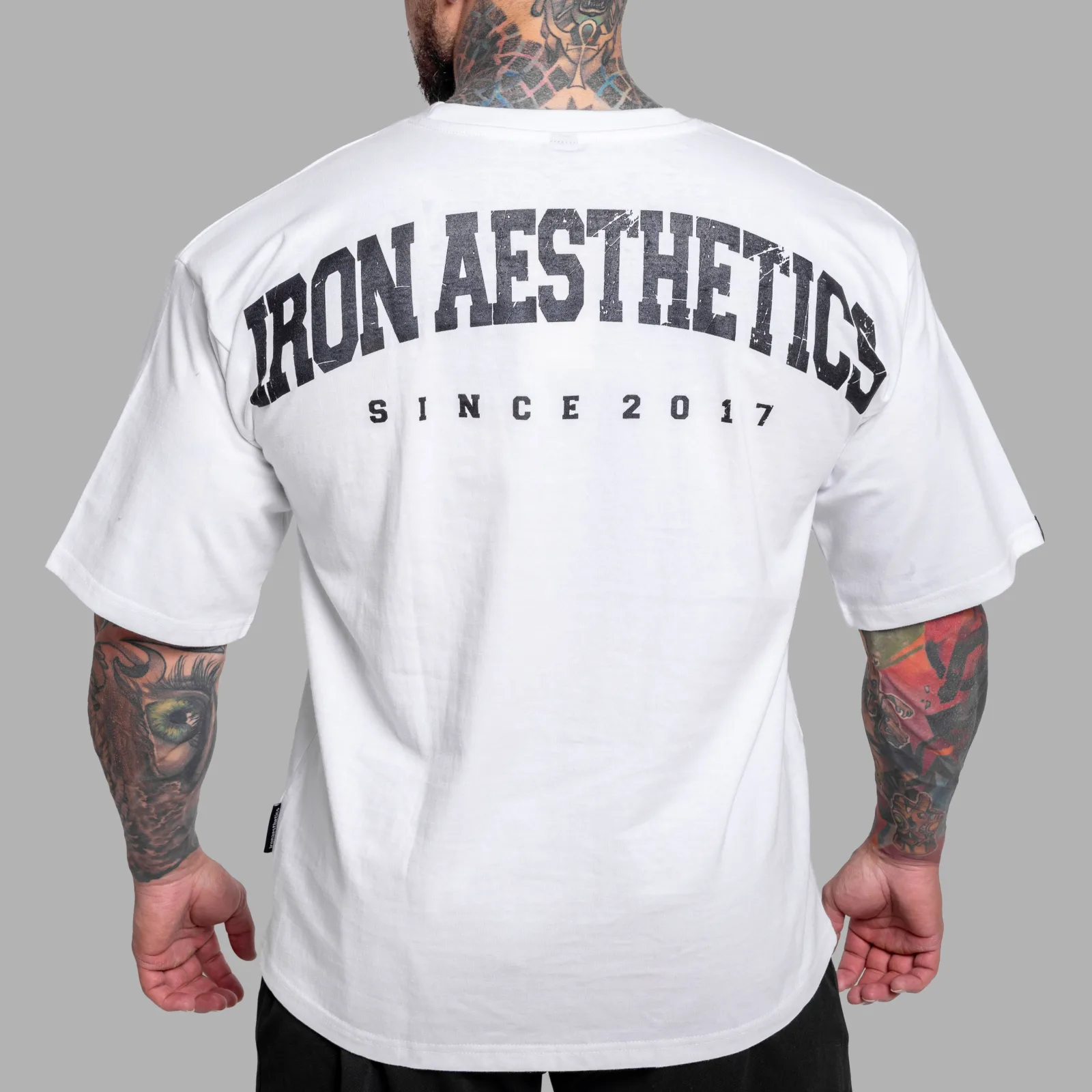 Tricou oversize Iron Aesthetics College, alb-1