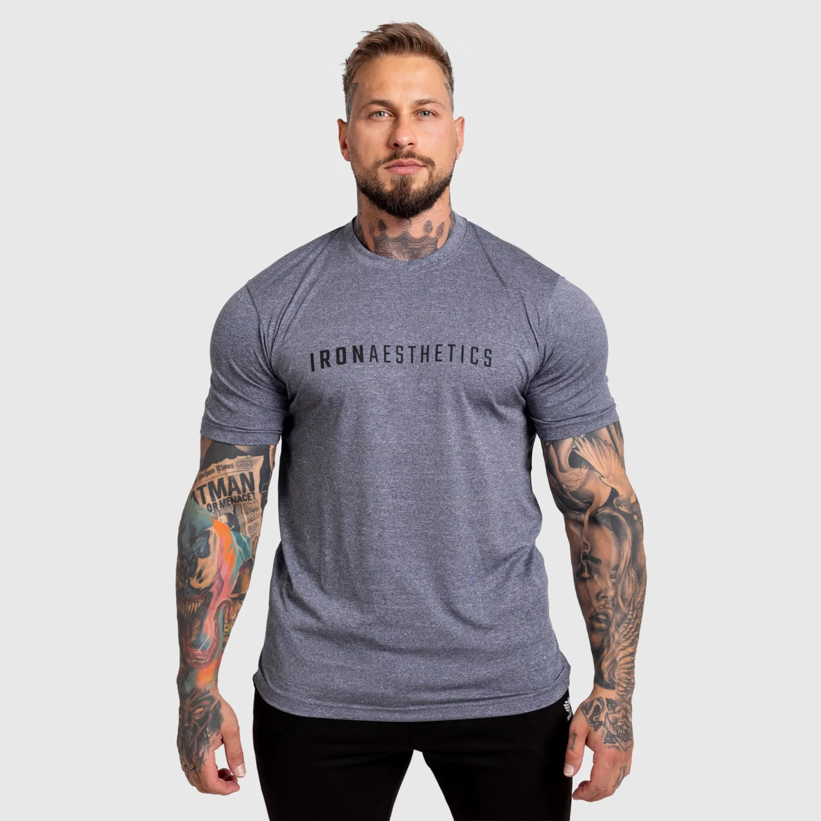 Tricou sport bărbați Iron Aesthetics Flow, navy-1