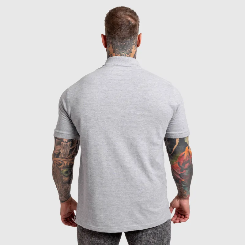 Tricou polo bărbați Iron Aesthetics Pique, gri-4